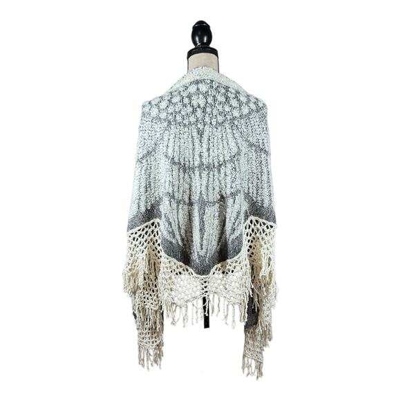Anthropologie Angel of the North Angel Wings Boucle Wrap Poncho Cardigan One Sz - Picture 6 of 7